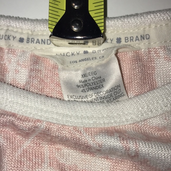 Lucky Brand Top Super Soft Material Cream and Dusty Rose Pink Color Xxl - Picture 4 of 8